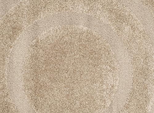 Image of Modern Shaggy Round Rug | Ultra-Soft Plush Circle Carpet for Living Room, Bedroom, Nursery | Fuzzy, Fluffy Area Rug with Non-Slip Base (Rect Mouse, 3x3 feet, Round)