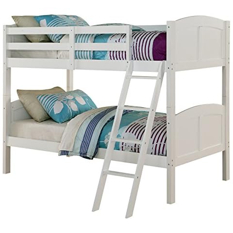 Angel Line Creston Twin Over Twin Bunk Bed, White Cover