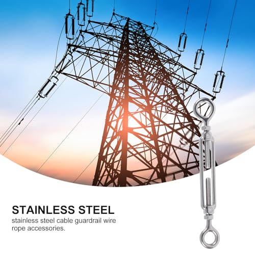 Tensor para cable de acero inoxidable WOONEKY 1/8 pulg Ojo y Ojo para tensión de cable de alambre, adecuado para aplicaciones industriales de tracción y elevación de alta resistencia miniatura 7