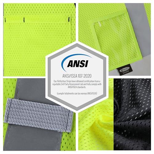 Image of JKSafety Safety Vest for men women Hi Vis Vest with Pockets and Zipper High Visibility Meet ANSI Standard(BX310