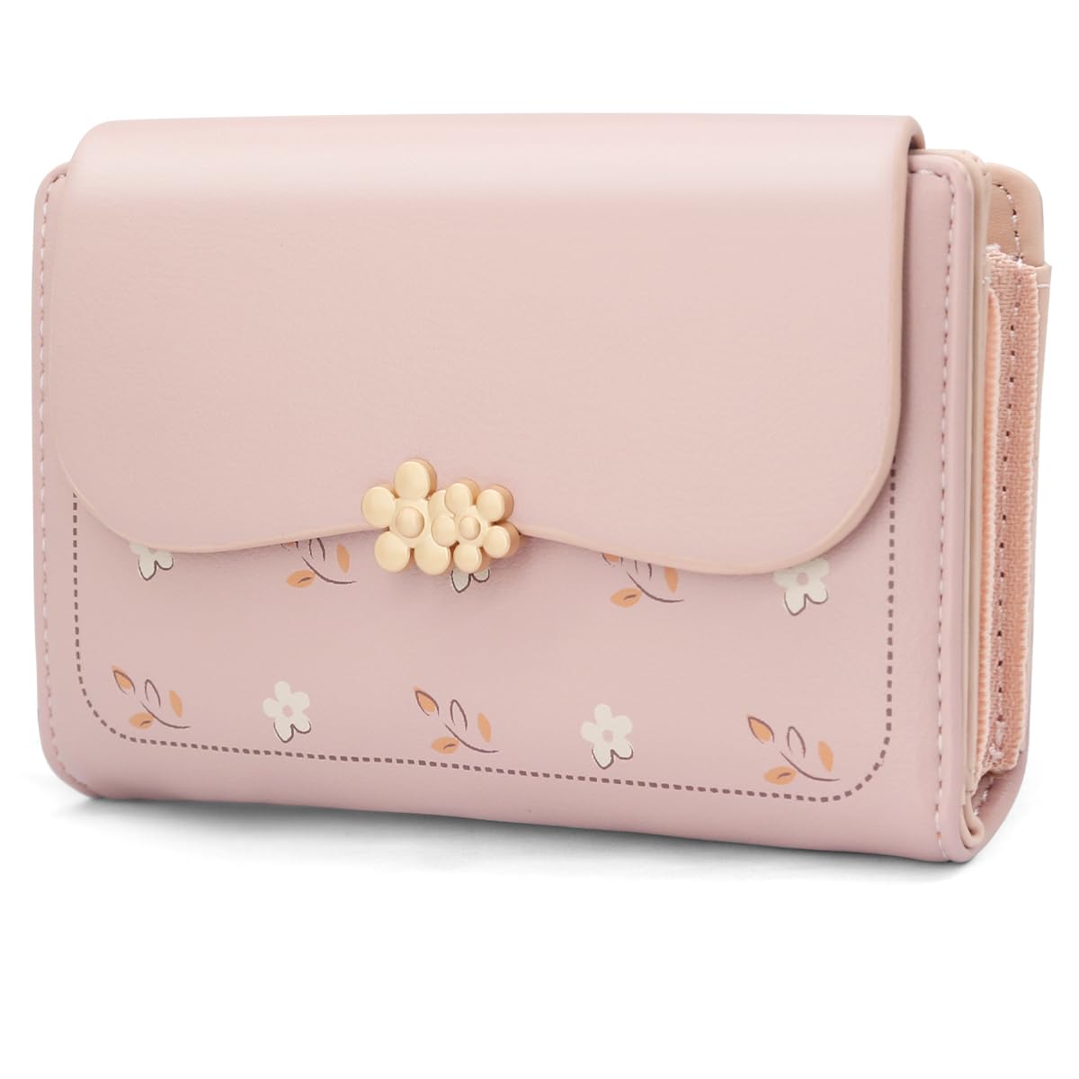 REETEE Geldbörse Klein Damen PU Leder Geldbeutel Damen Klein und im Kurzformat Portemonnaie Viele Fächer, Portmonee mit 10 Kartenfächer und Zipper Münzfach Brieftasche (Rosa)