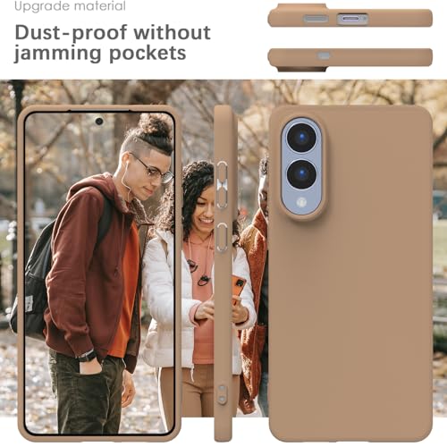 Image of YATWIN Silicone Case for Samsung Galaxy S25 FE 4G, Soft-Touch, Shockproof, DustProof, Antiskid Phone Cover for Samsung Galaxy S25 FE - Milk Tee