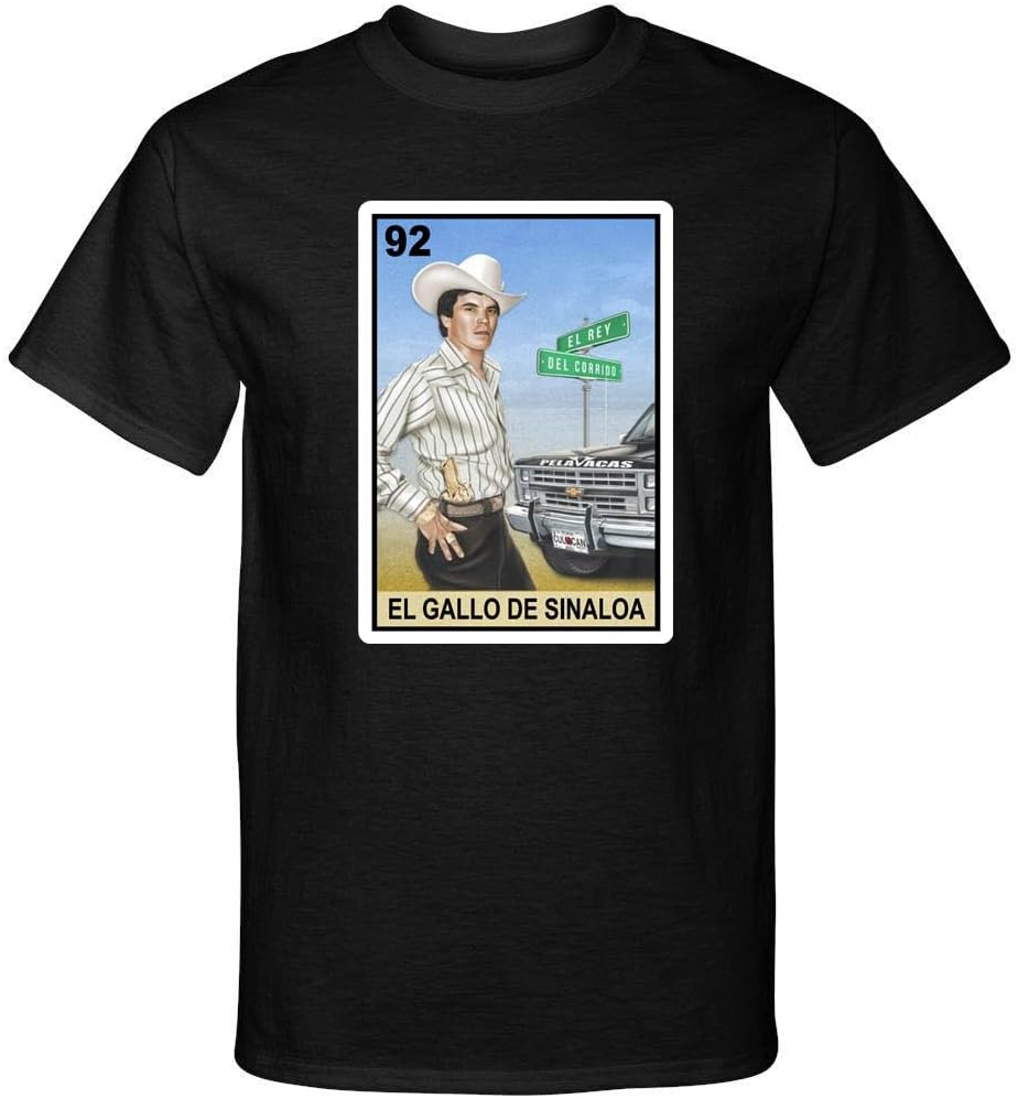 El Gallo De Sinaloa Chalino Sanchez Corrido Loteria Mexican Bingo Style Shirt Tee