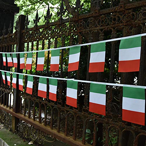 Image of Anley Italy Italian Republic String Pennant Flags - Patriotic Events 2nd of June National Day Decoration Sports Bars - 33 Feet 38 Flags