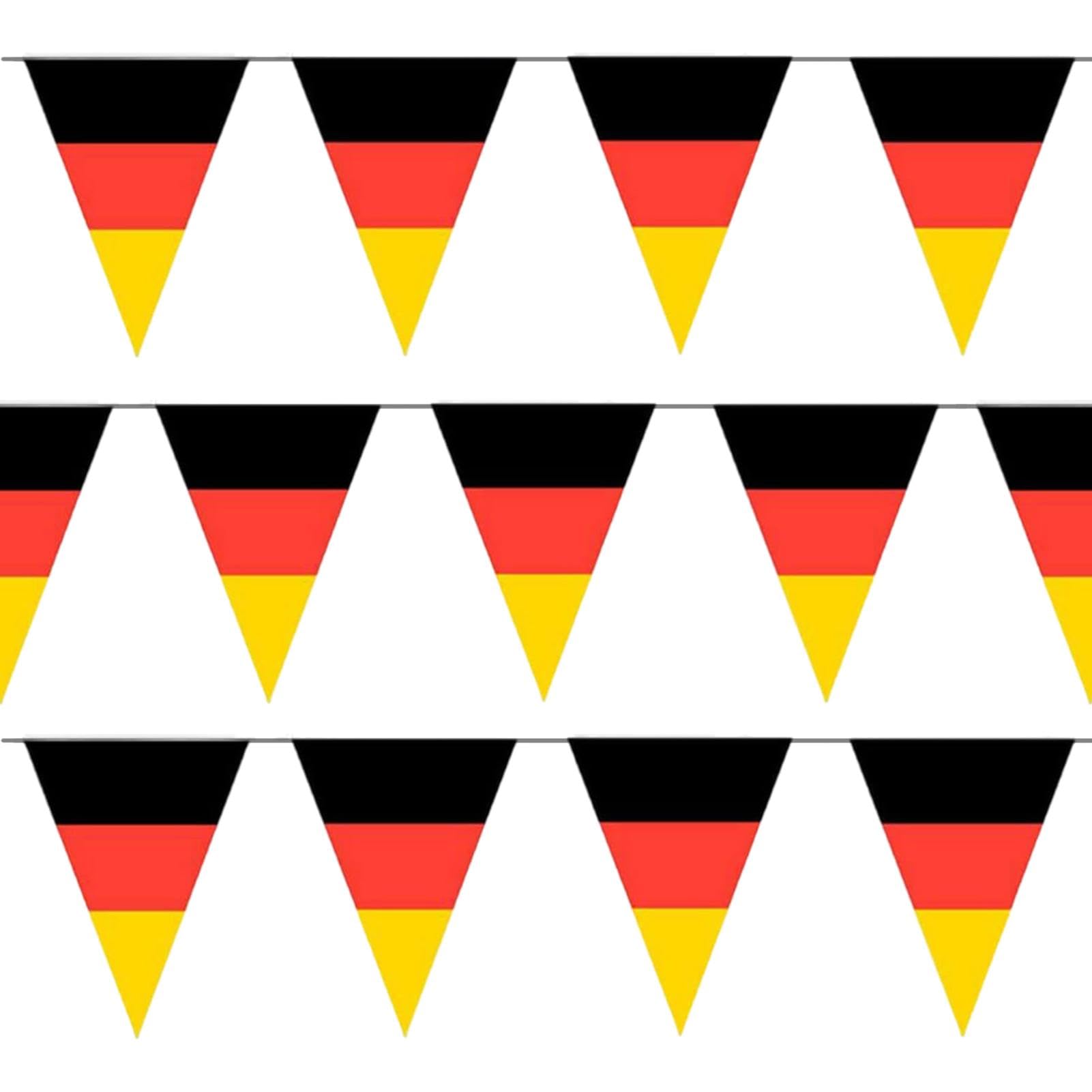 Drapeaux de bannière triangulaire,Drapeaux de bannière fanion,Bannière de banderole Allemagne 32,81 pieds - Drapeau de ficelle de football résistant à la décoloration, banderoles de drapeaux