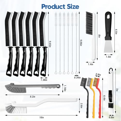 Image of Crevice Cleaning Brush,Multifunctional Grout Brush and Straw Brush,20 Pcs