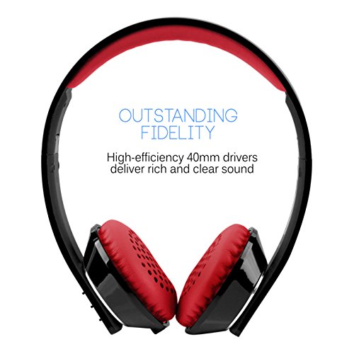Mee Audio Runaway 4.0 Bluetooth Stereo Wireless + Wired Headphones With Microphone (Black/Red) #TOP2