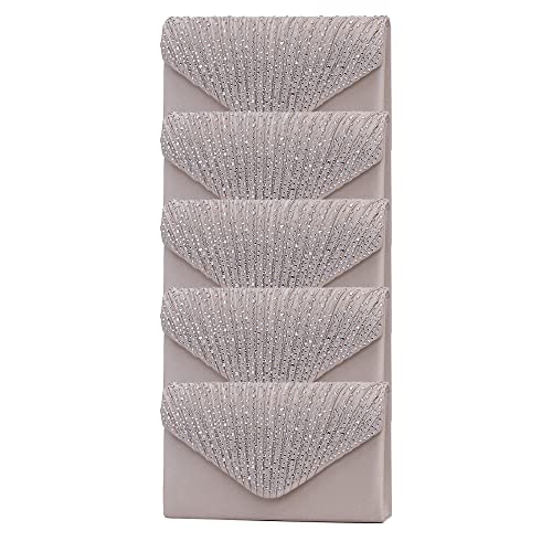 Grand sac à main pour femme pailleté en cristal abricot chic pour mariages