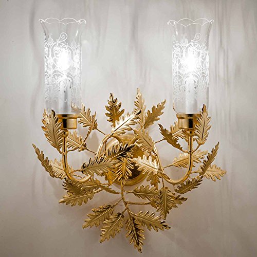 TrediciDesign Luxy Wall Light in Gold Leaf Handmade in Italy E14