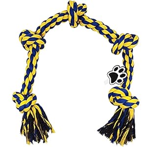 Hundespielzeug Seil Unzerstörbar Aus Baumwollknotenmit 5 Knoten für große Hunderassen