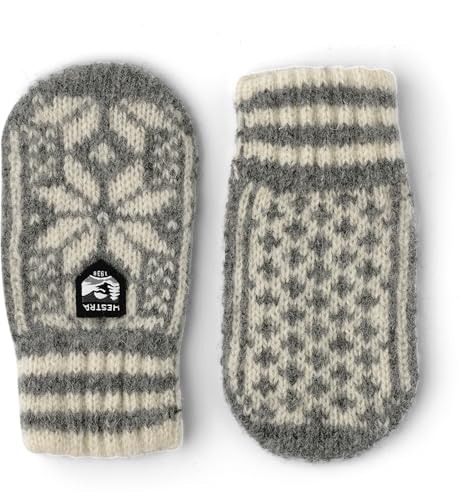 Hestra Kids' Nordic Mitten - Grey/Offwhite - 3