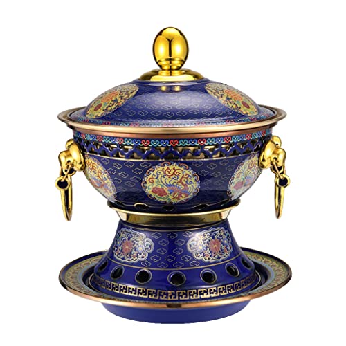 Olla caliente pequeña cobre cloisonné para 1 persona 20.5x25 cm miniatura 1