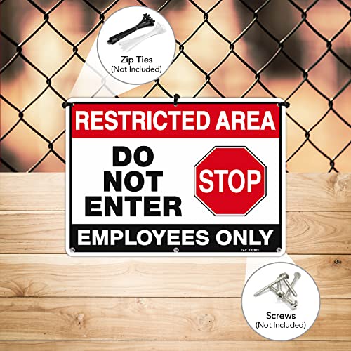 Panneau Restricted Area Do Not Enter rigide en aluminium 040 T&R - 6