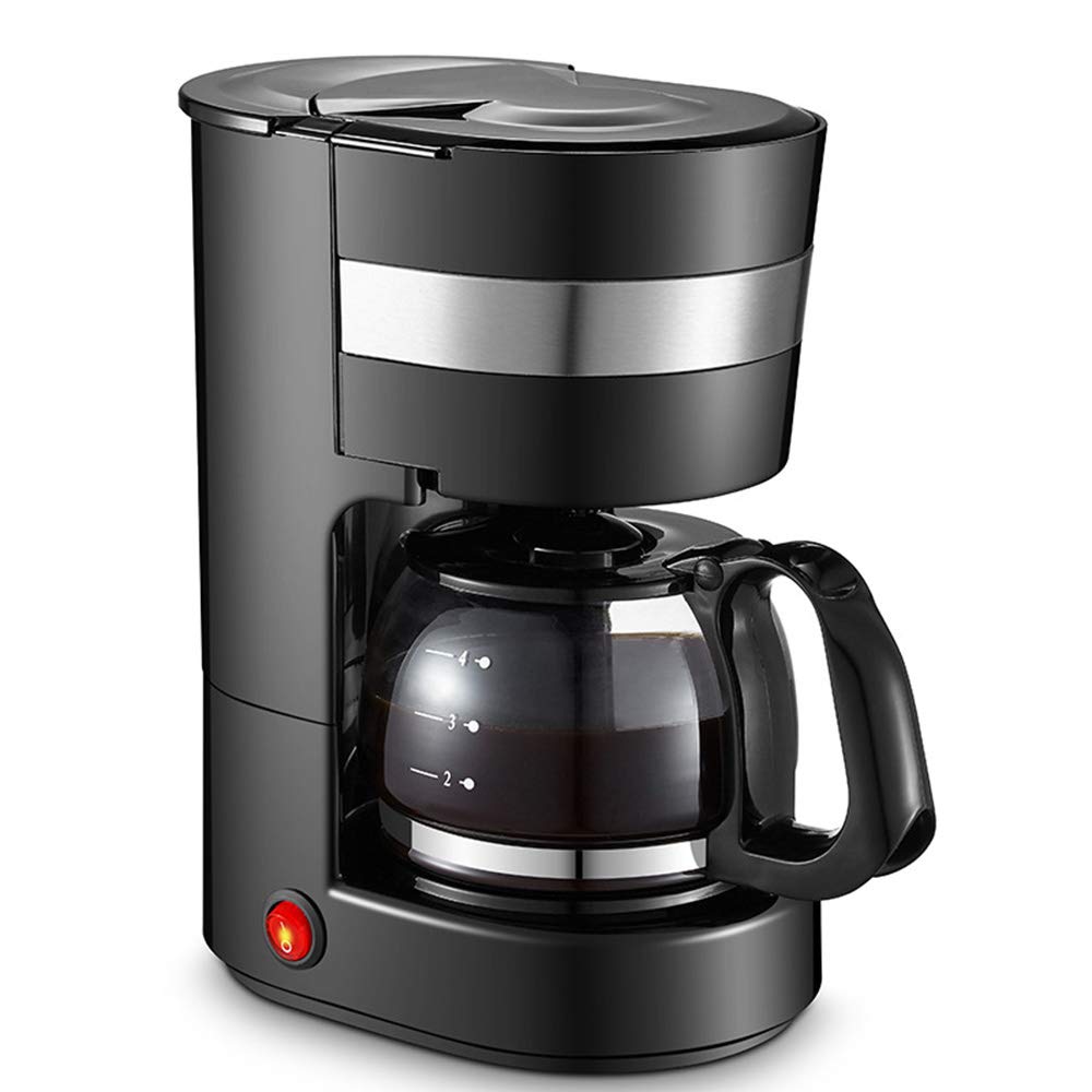 Cafeteras -0.65L Filtro de Precisión Temperatura Constante Inteligente Diseño Antigoteo Olla de Vidrio a Prueba de Explosiones Resistente a Altas Temperaturas 600W 220V, Negro