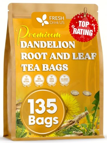 FreshDrinkUS, Premium Dandelion Leaves and Roots, 135 Count, Caffeine Free