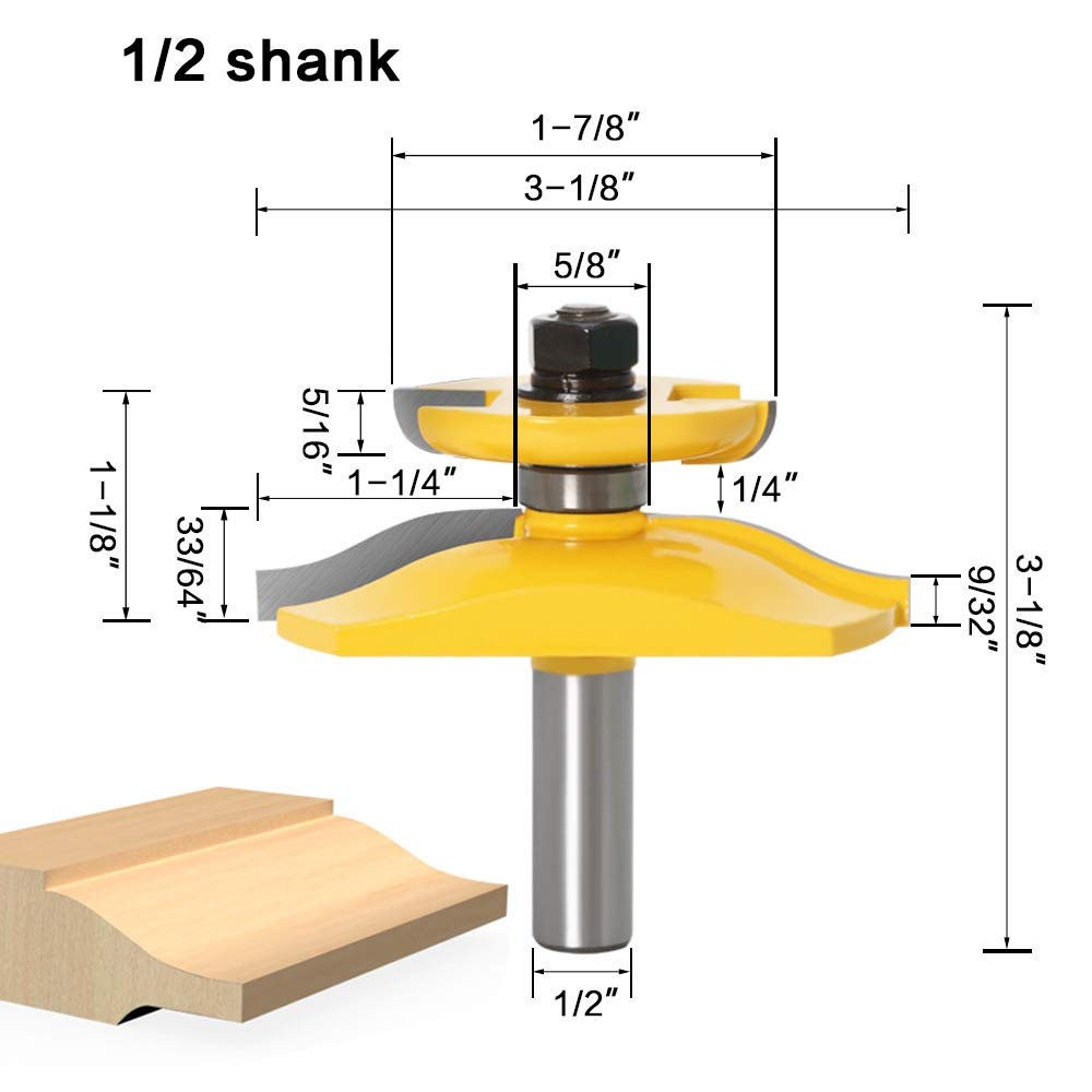 Best Seller GAFeng Ogee Rail and Stile with Backcutter Panel Raiser 3 Bits Router Bit Set 1/2-Inch Shank Exclusive Discount 🔥 GAFeng Ogee Rail and Stile with Backcutter Panel Raiser 3 Bits Router Bit Set 1/2-Inch Shank