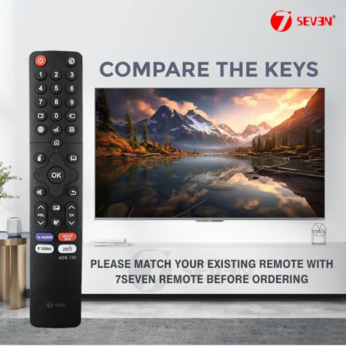 Image of 7SEVEN Compatible Smart TV Remote Control for Akai, Beston, Daiwa, Hyundai, Onix, Sansui, Vise, VW TV's Ensure Compatibility by Matching Original Remote Exactly with Listing Image for Optimal Use