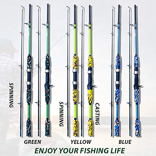 Foto von WENMENG2021 Teleskop-Angelruten Casting Angelrute Hand Lure Carbon-Feeder Pole Karpfen Fliegen Gang Ultralight Travel Angel Reise Angelrute (Color : Casting Yellow, Length : 1.8M)