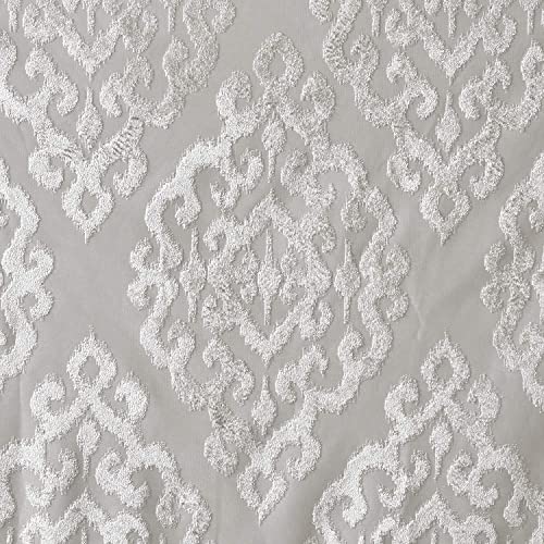 Sun Smart Mirage 100% Total Blackout Single Window Curtain, Knitted Jacquard Damask Room Darkening Curtain Panel with Grommet Top, 50 x 95 in, Silver by Sun Smart - Image 4