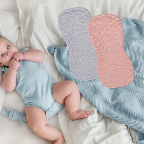 Serviette anti-reflux bébé lot de 8 lingettes coton absorbant et doux - 5