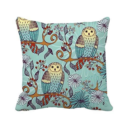 Coussin hibou multicolore pour déco canapé cosy