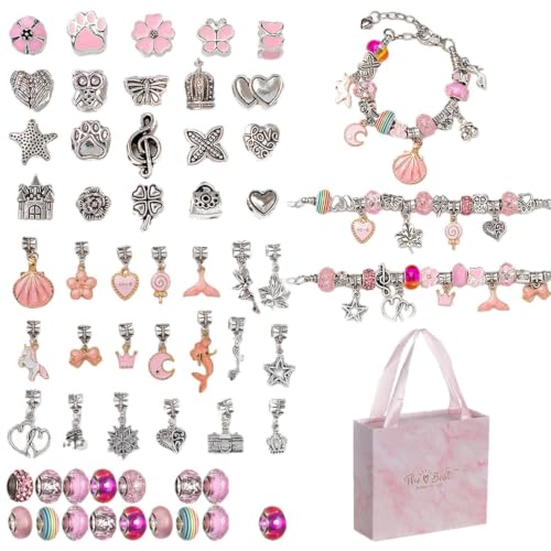 Kit de fabricación de pulseras para niñas contra el aburrimiento: collar de cuentas con abalorios