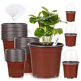 36Packs 5/4/3.5 Inch Nursery Pots with Clear Humidity Domes, Seed Starting Pots with Drainage Holes,