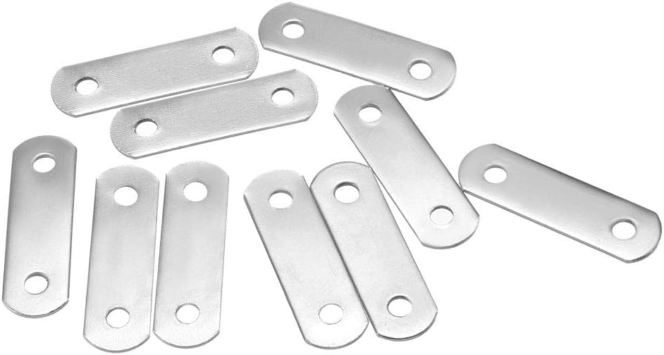 uxcell Repair Plate, 30mmx8mm, Flat Fixing Mending Corner Brace Bracket Connector, Pack of 10