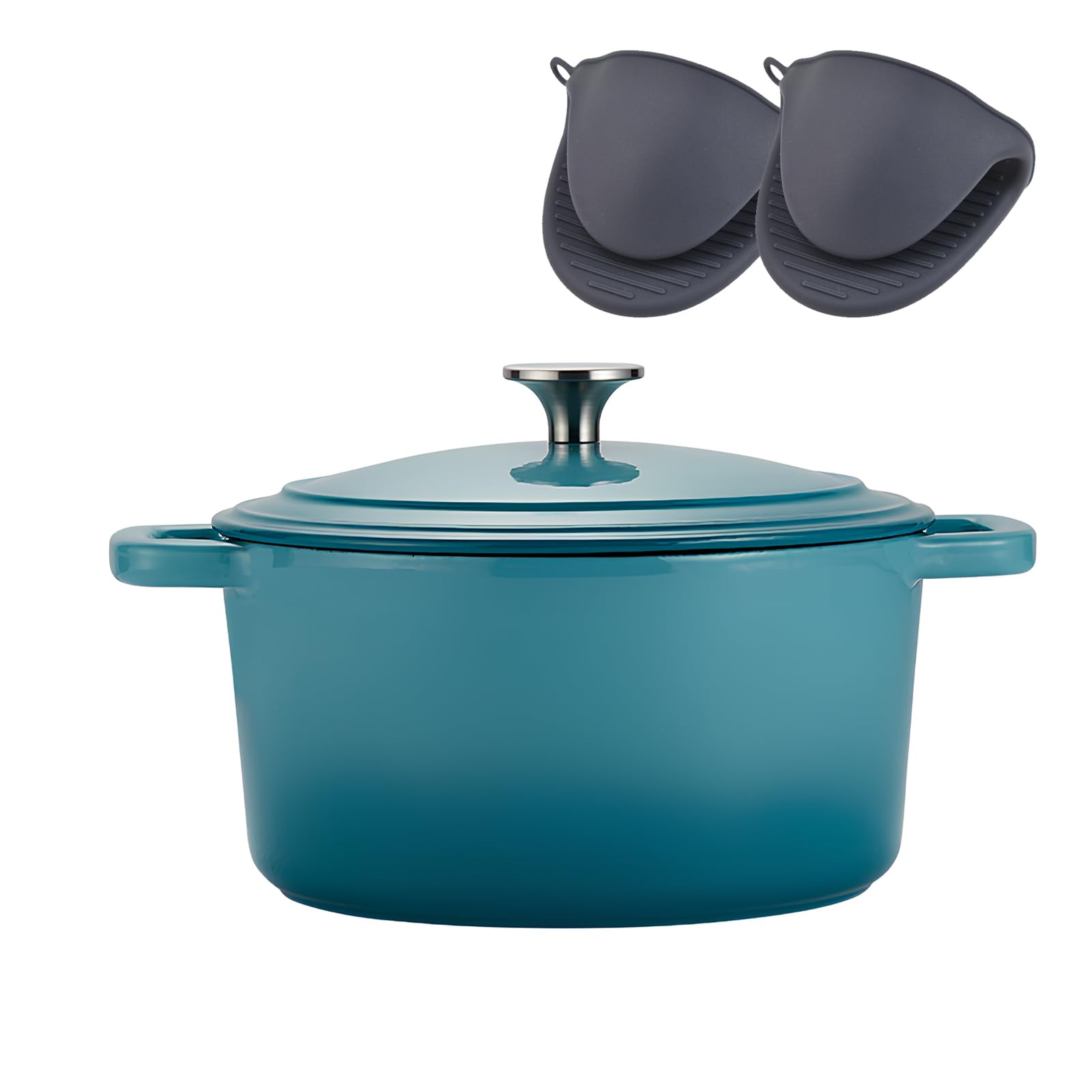 Forno Olandese In Ghisa Smaltata BLOVing – 4,5 Qt (4,25 L) – Rotondo Con Doppi Manici – Adatto A Induzione E Forno Fino A 260°C