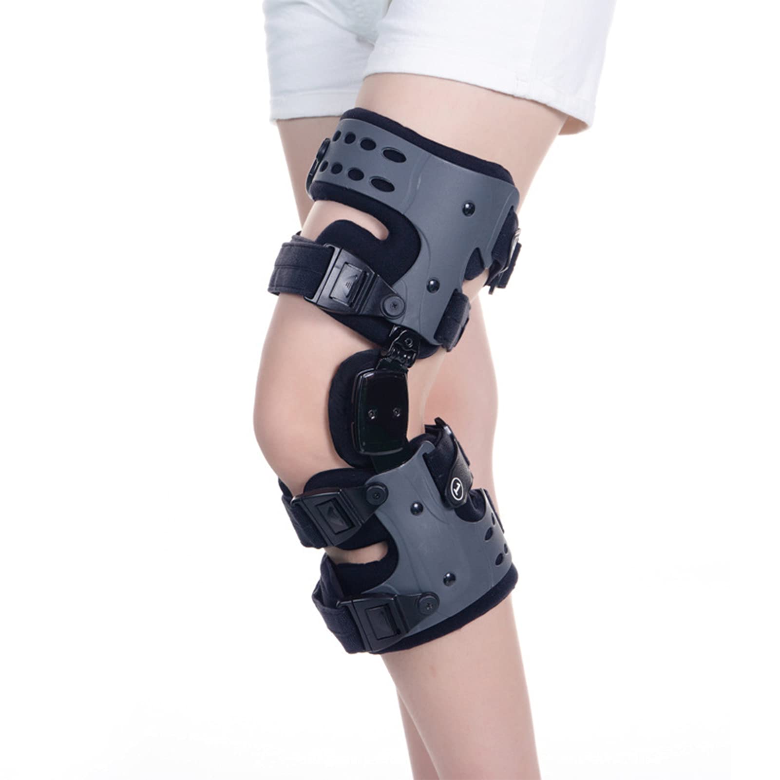 Ortesis de rodilla con bisagra Rodillera ortopédica con bisagras, estabilizador y envoltura de soporte para Acl hinchado, Mcl, tendón, lesiones atléticas, lesiones de ligamentos y meniscos Antidesliz