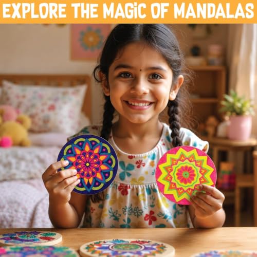 Image of Kalakaram DIY Mandala Art Coaster Painting Kit for Adults & Kids