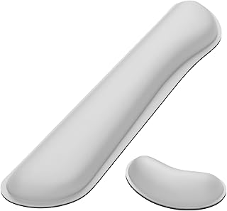 Dapesuom Enlarge Keyboard Wrist Rest Pad,Memory Foam Set Wrist Cushion Support for Easy Typing & Pain Relief,Mouse Wrist Pad,Anti-Slip Wrist Support for Gaming,Computer, Laptop, Office,Space Gray