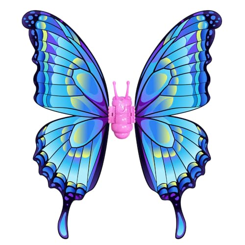 Ailes de papillon de fée lumineuses cosplay Halloween costume adulte bleu M