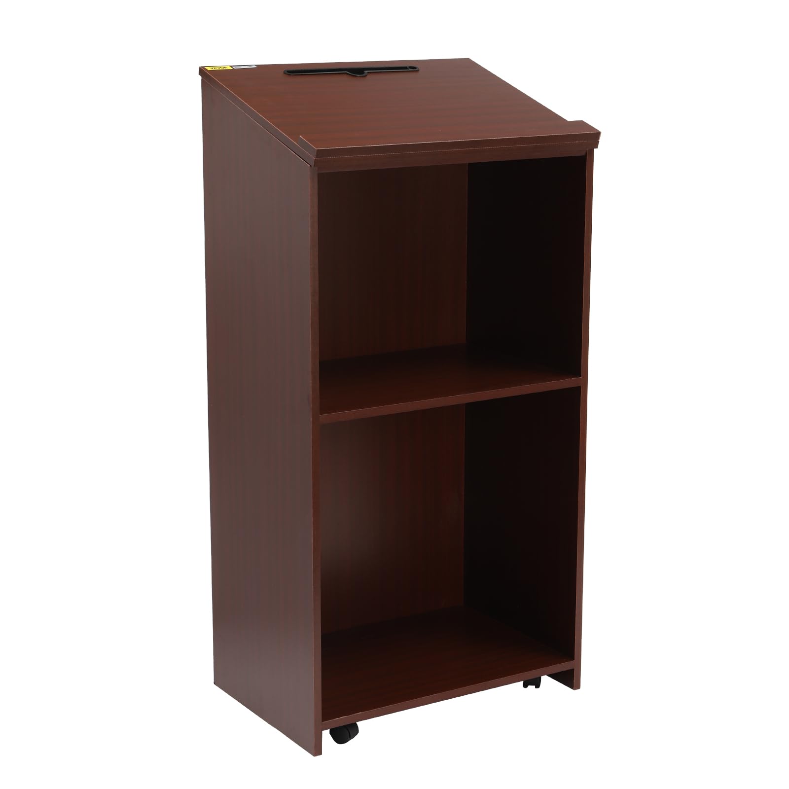 Podium Stand - Portable Podium Stand Hostess Stand Reception Desk with Storage Shelf, Pulpits for Churches, Lectern Podium for Classrooms, Office, Conference, Auditorium, Restaurant (Brown)