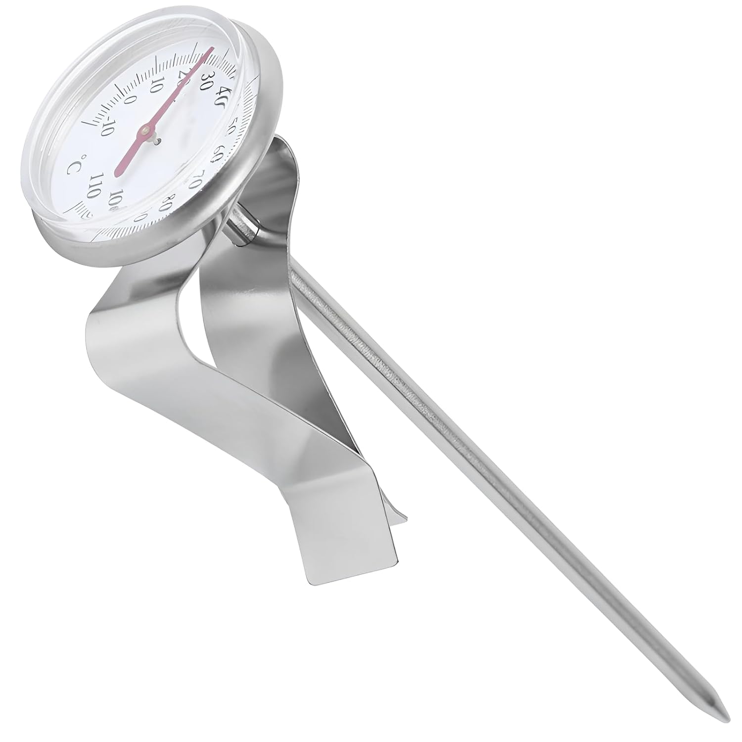Coffee Thermometer with Clip, Stainless Steel Dial Gauge