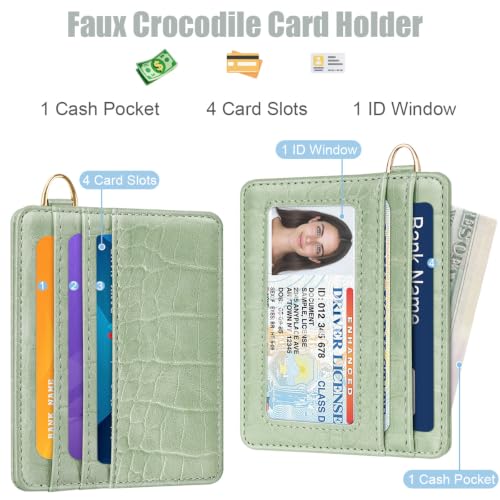 Image of Slim Credit Card Holder Crocodile Wallet Women Thin Wallets