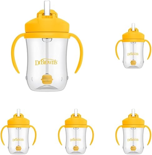 Dr Browns Babys First Straw Cup - Vaso para beber con pajita azulverde 9 onzas 2 unidades 6 meses