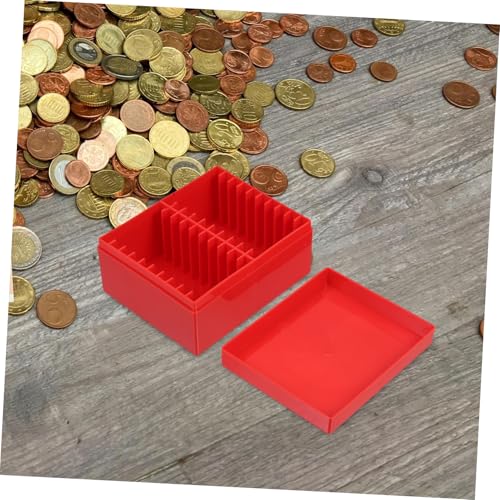 Organizador de monedas en caja plástica roja miniatura 4
