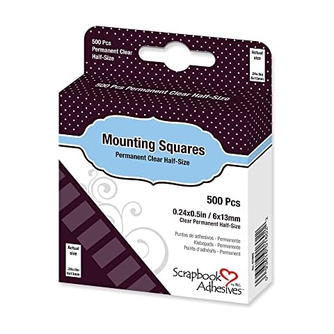 Scrapbook Adhesives by 3L Scrapbook Adhesives Mounting Squares, 500 pcs (0.24X 0.5 inch) Clear Cover