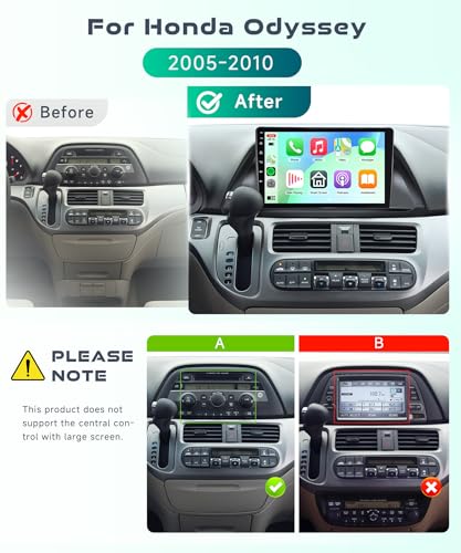 Image of 4G+64G for Honda Odyssey 2005-2010 Android 13 Car Stereo Support Wireless Carplay&Android Auto with 10.1 inch IPS Touchscreen GPS Bluetooth USB WiFi FM /RDS Radio Receiver Backup Camera Head Unit
