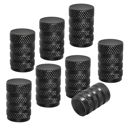 8 Pcs Tire Valve Stem Caps,Dust Caps for Cars Tyres,Black DustCaps for CarTyres Tire Valve Stem Caps,Dust Caps Replacement for Car Tyres, Stem For Bicycles, Trucks, Motorcycles (Black)