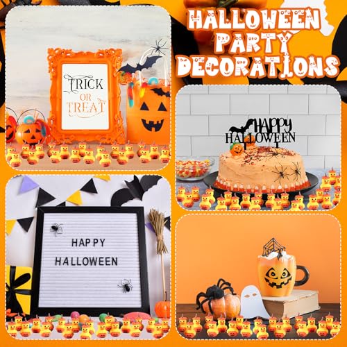 Image of Gejoy 50 Pcs Pumpkin Rubber Ducks Halloween Rubber Ducks Toy Bulk Prize for Adult Party Favors Home Table Decorations
