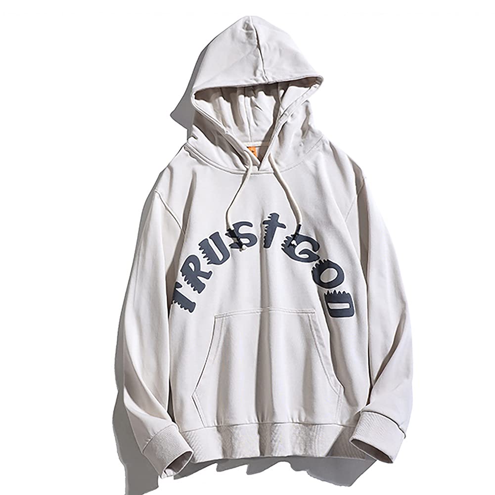 G&F Rapper Felpa con cappuccio Hip Hop Kanye Fans Felpa Casual Pullover Sciolto Felpa Con Cappuccio (Colore: Albicocca, Taglia XX-Large)