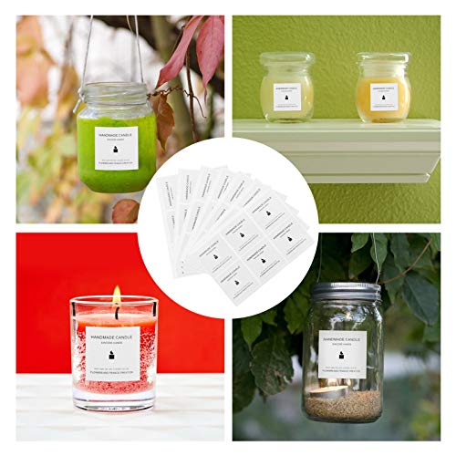 EXCEART 10Pcs Adesivos de Velas Feitos à Mão Em Jarras de Velas Adesivos de Advertência Rótulos Ades