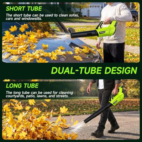 Leaf Blower Cordless, Leaf Blower with Battery and Charger - 2 Speed Modes, 2 Batteries, 20V Powerful Lightweight Electric Blowers for Blowing Leaves, Dust, Lawn Care, Patio Cleaning, Green - image 9