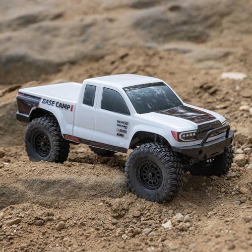 Image of Axial RC Truck 1 /24 SCX24 Base Camp 4x4 Rock Crawler Brushed RTR(Everything Needed to Run is Included) - White, AXI-1219T1