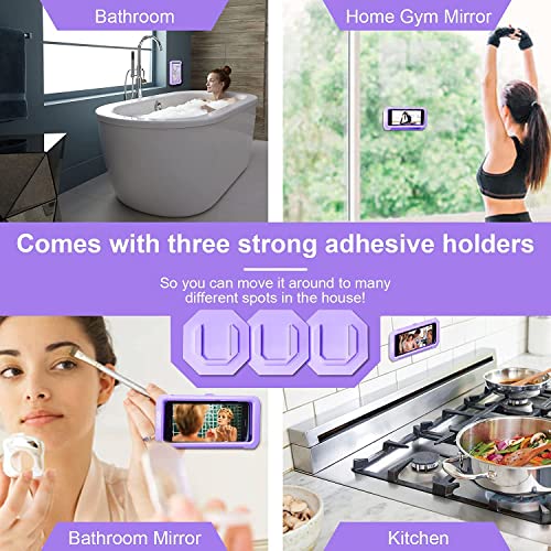 Image of URROY Shower Phone Holder Waterproof, 360 Rotation Shower Phone Case, Anti-Fog High Sensitivity Universal Cover Mount Stand for Bathroom Wall Mirror Bathtub Kitchen, Gift for Men Women
