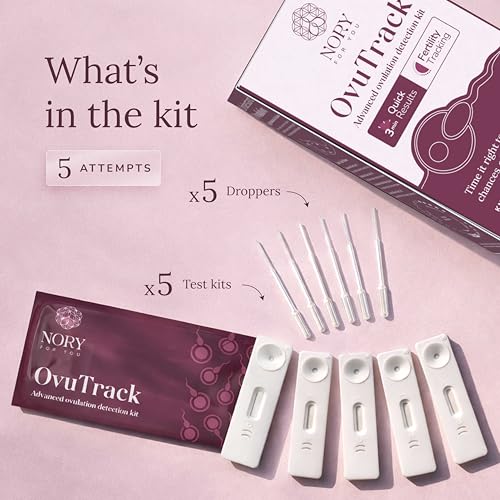 Image of Nory Ovulation Test Kit for Women | 5 Strips | Family Planning to get Pregnant Naturally | Early Detection for Female Fertility Baby Conceive Predictor for Home