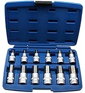 12 x Kraft Innensechskant Einsatz/Steck-Nuss Schlüssel für Innen-6-kant Schrauben Steckschlüssele...