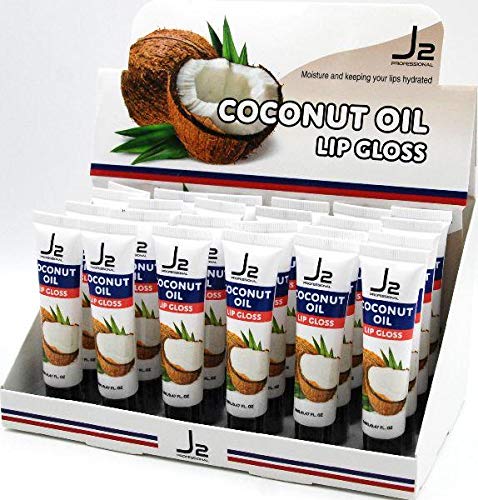 J2 Lip Gloss Coconut Oil 24 Pieces Display (Pack of 1)